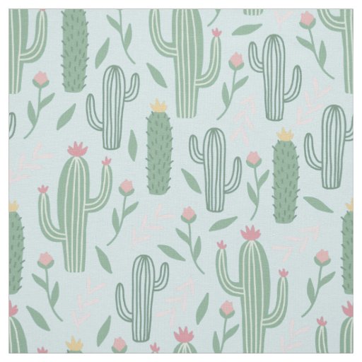 Cactus botanical pattern fabric