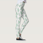 Cactus botanical pattern leggings<br><div class="desc">Cactus botanical print with a variety of flowering cacti,  with cute falling flowers and compound leaves. Set on white.</div>