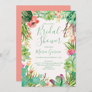 Cactus Bridal Shower Invitation