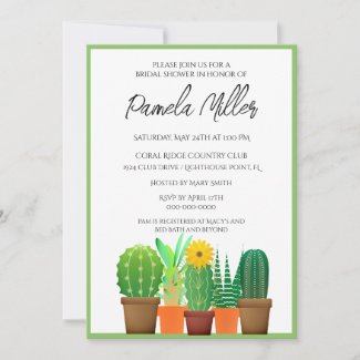 Cactus Bridal Shower  Invitation