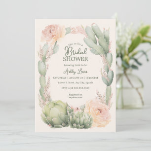 Cactus Bridal shower invitation, fiesta bridal Invitation