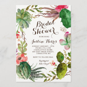 cactus, Bridal Shower Invitation succulents,