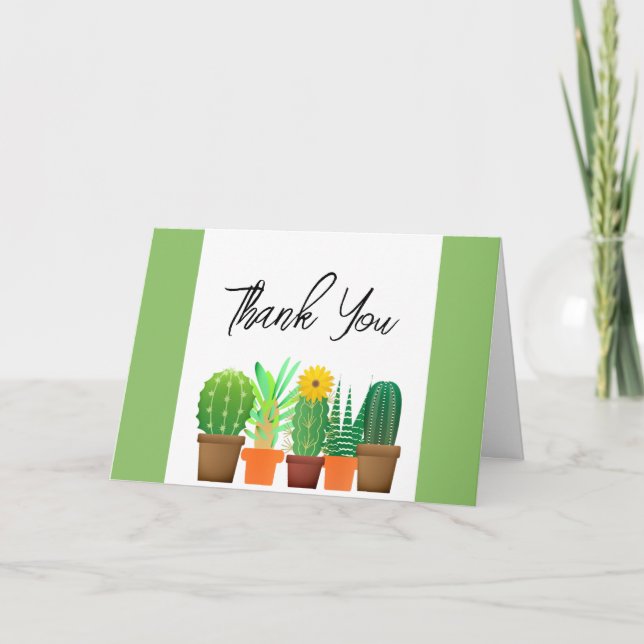 Cactus Bridal Shower Thank You Card (Front)