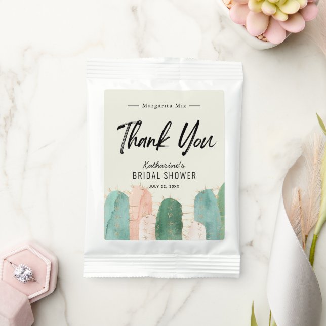 Cactus Bridal Shower Thank You Margarita Drink Mix (Wedding)