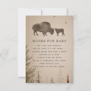 Cactus Buffalo Rustic Baby Shower Book Request Invitation