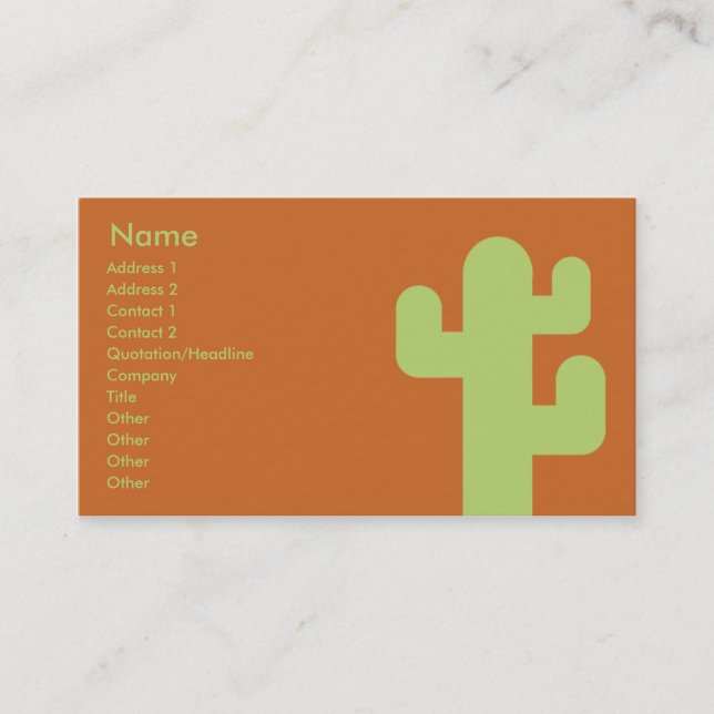 Cactus - Business Business Card (Front)