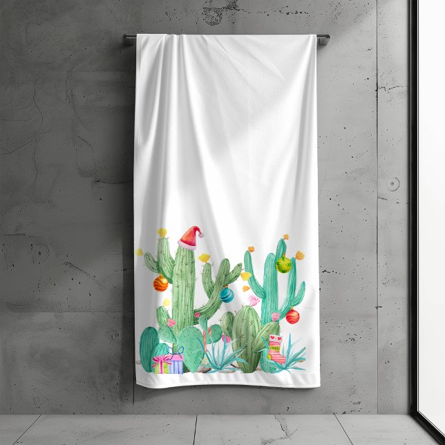 Cactus Cacti Desert Christmas  Bath Towels (Creator Uploaded)