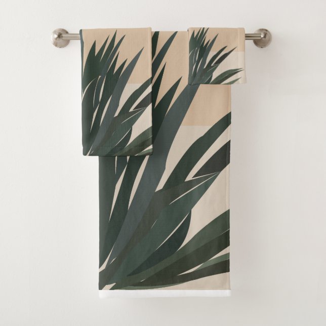 Cactus Cacti Succulent Cactus  Bath Towel Set (Insitu)