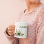 Cactus Cacti Watercolor Southwest Desert Monogram Coffee Mug<br><div class="desc">This design may be personalized in the area provided by changing the photo and/or text. Or it can be customized by clicking Personalize this Template and then choosing the click to customize further option and delete or change the color of the background, add text, change the text color or style,...</div>