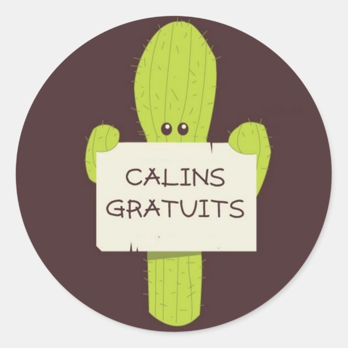 Cactus Calin Round Stickers