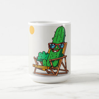 Cactus Caricaturesco on the beach - Taza fun Coffee Mug