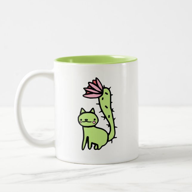 Cactus Cat Plant Mug (Left)