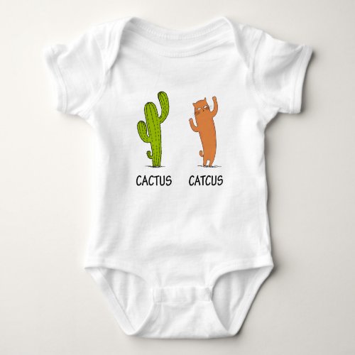 Cactus Catcus Funny Cat Gift Cactus  Cat Lover Baby Bodysuit