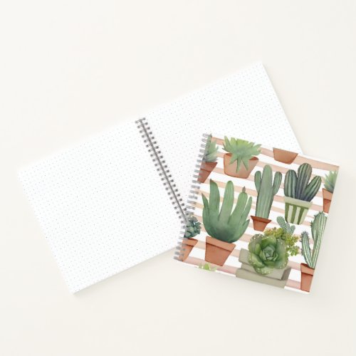 Cactus Charm Spiral Notebook âœï