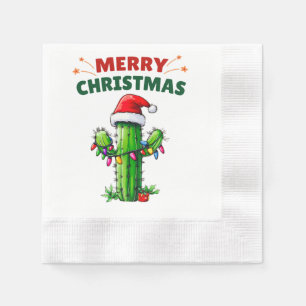Cactus Christmas Hat Xmas Napkins