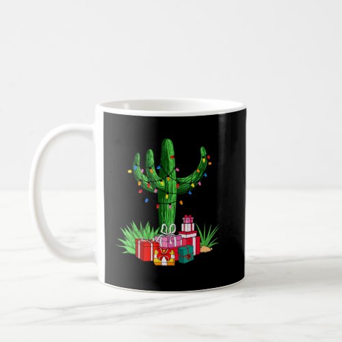 Cactus Christmas Lights Tree Succulent Lover Plant Coffee Mug