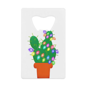 cactus christmas tree credit card bottle opener