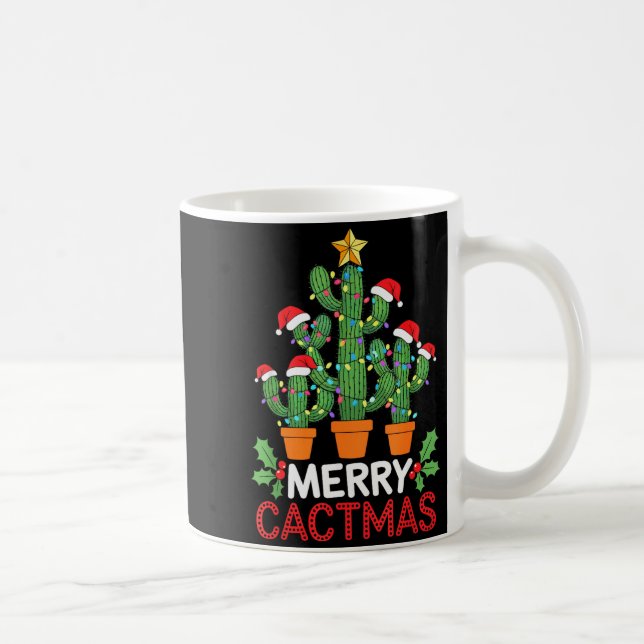 Cactus Christmas Tree Funny Merry Cactmas Cactus M Coffee Mug (Right)