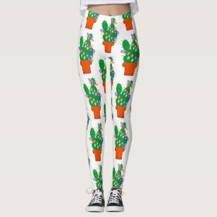 cactus christmas tree leggings