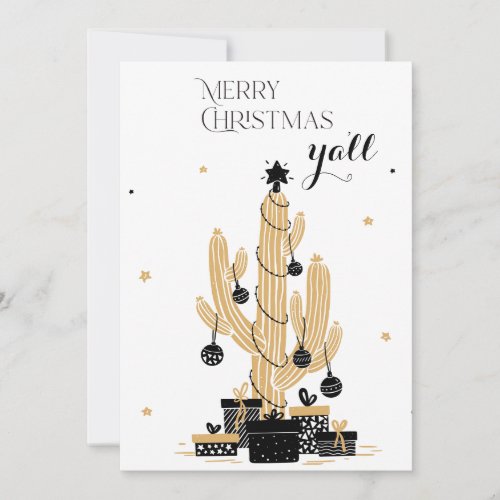 Cactus Christmas Tree Merry Christmas Yall Holiday Card