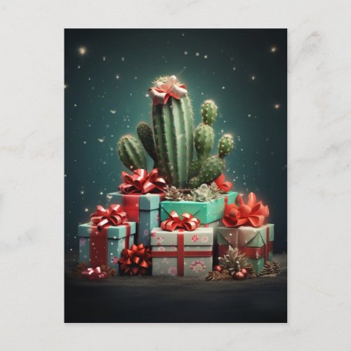 Cactus Christmas Tree Postcard