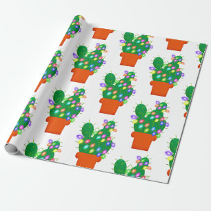 cactus christmas tree wrapping paper