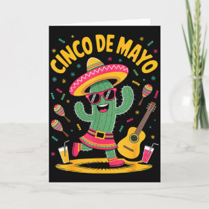 Cactus Cinco De Mayo Sombrero Maracas Music Party  Card