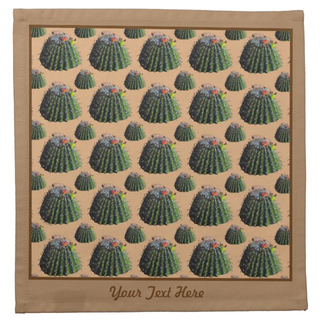 Cactus Cloth Napkin - Optional Personalization (Front)