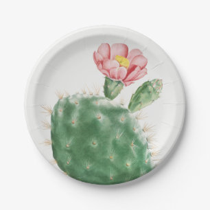 Cactus Cochenillifer, Antique Illustration, 1799 Paper Plates