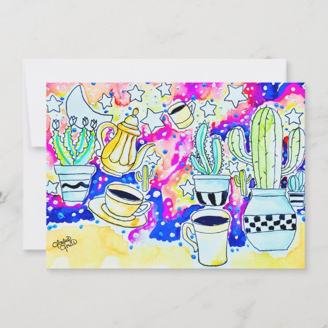 Cactus Coffee Note Card (Front)