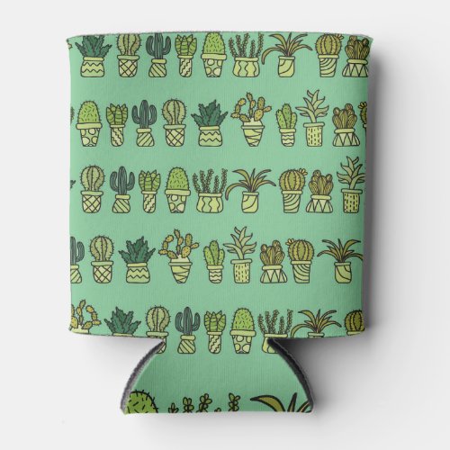 Cactus Collection Hand_Drawn Doodle Set Can Cooler