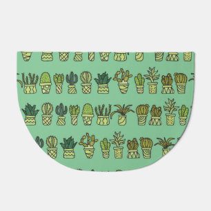 Cactus Collection: Hand-Drawn Doodle Set. Doormat