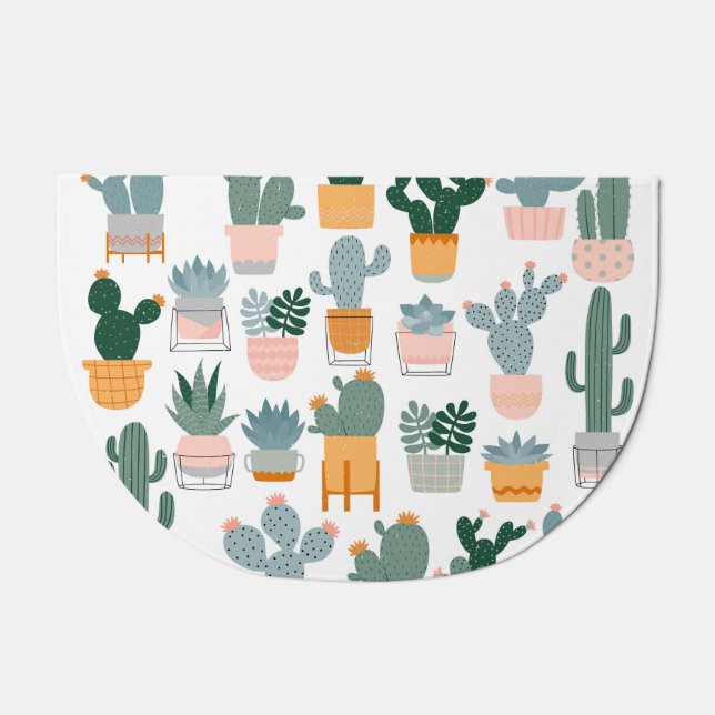 Cactus Collection in Pots Design Doormat (Front)