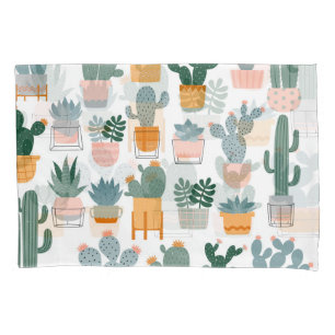 Cactus Collection in Pots Design Pillow Case