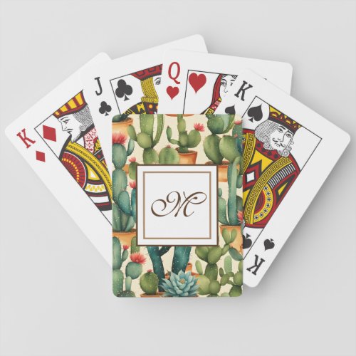 Cactus Colorful Watercolor art  Playing Cards