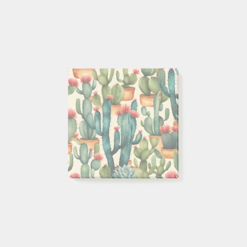 Cactus Colorful Watercolor art  Post_it Notes