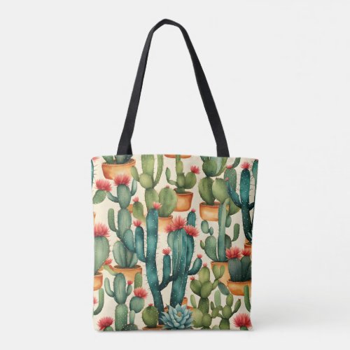 Cactus Colorful Watercolor art  Tote Bag