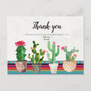 Cactus Couples Shower Thank you card