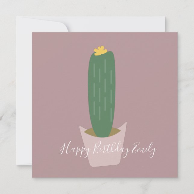 Cactus Cupcake Illustration Birthday (Front)