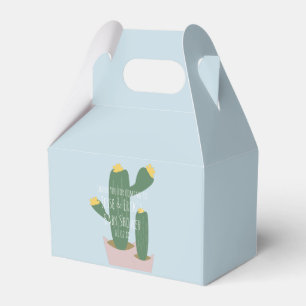 Cactus Cupcakes Baby Shower Thank You Blue Pink Favor Boxes