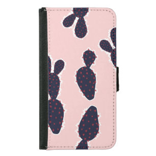Cactus Cuteness: Sweet Pastel Patterns Samsung Galaxy S5 Wallet Case