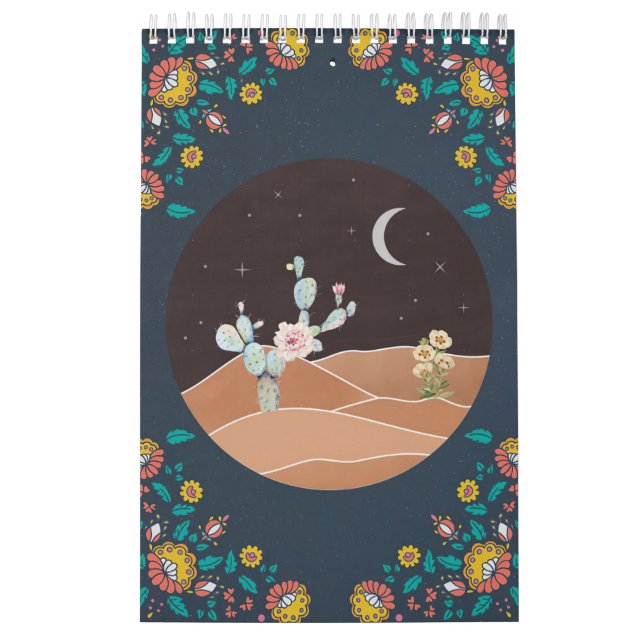 Cactus Desert And Flowers Calendar (Cover)