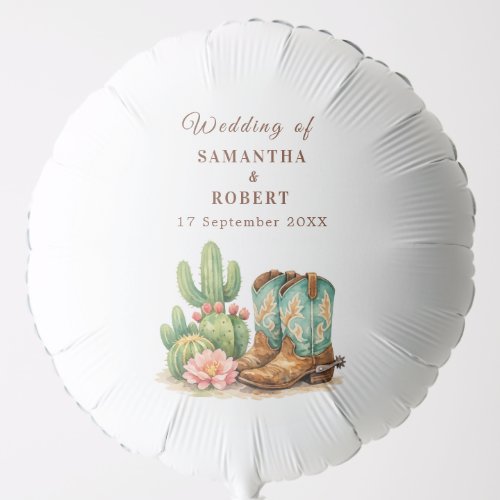 Cactus Desert Arizona Cacti Cowboy Wedding  Balloon