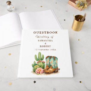 Cactus Desert Arizona Cacti Cowboy Wedding Guest Book