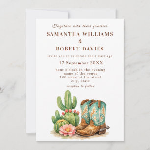 Cactus Desert Arizona Cacti Cowboy Wedding Invitation