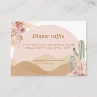 Cactus Desert Arizona Southwestern Diaper Raffle Enclosure Card