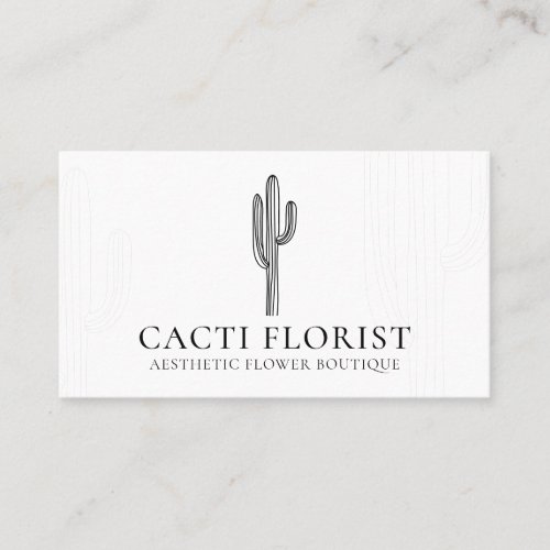 Cactus Desert Flower Abstract Boho Cacti Business Card