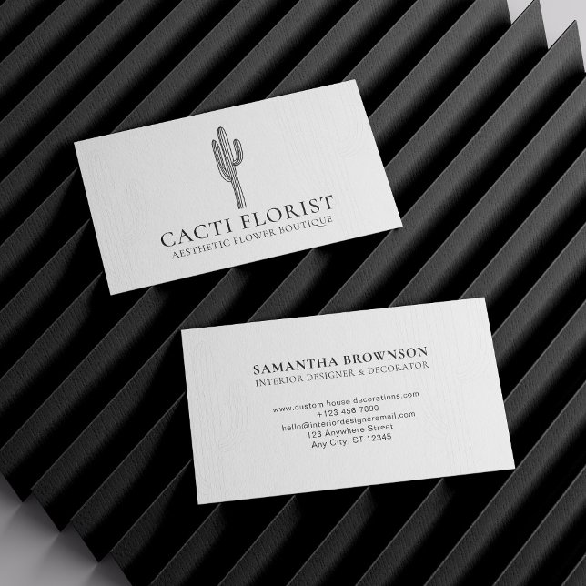 Cactus Desert Flower Abstract Boho Cacti Business Card (Cactus Desert Flower Abstract Boho Cacti Business Card)