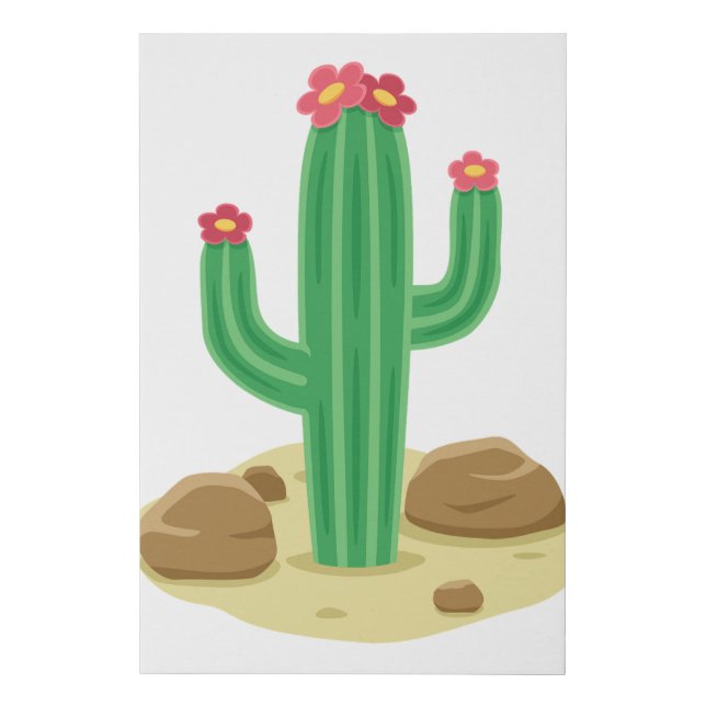 Cactus Desert Flower Botanical Wall Art (Front)
