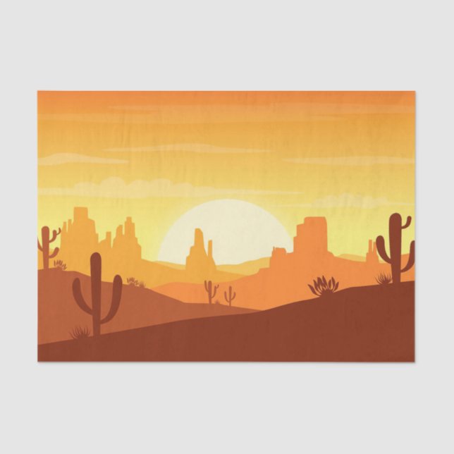 Cactus Desert Landscape Tissue Paper (Front)